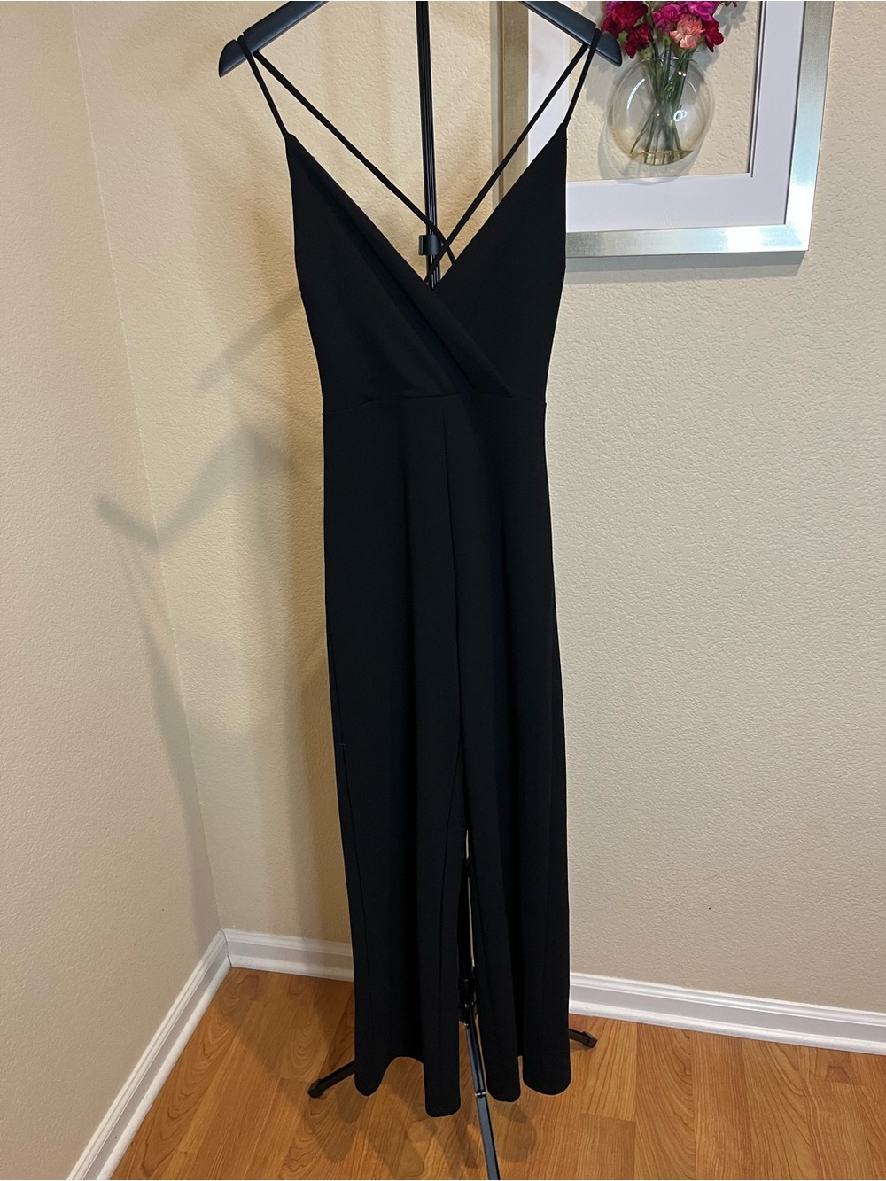 Joe & Elle Black V-Neck Maxi Dress with Spaghetti Straps